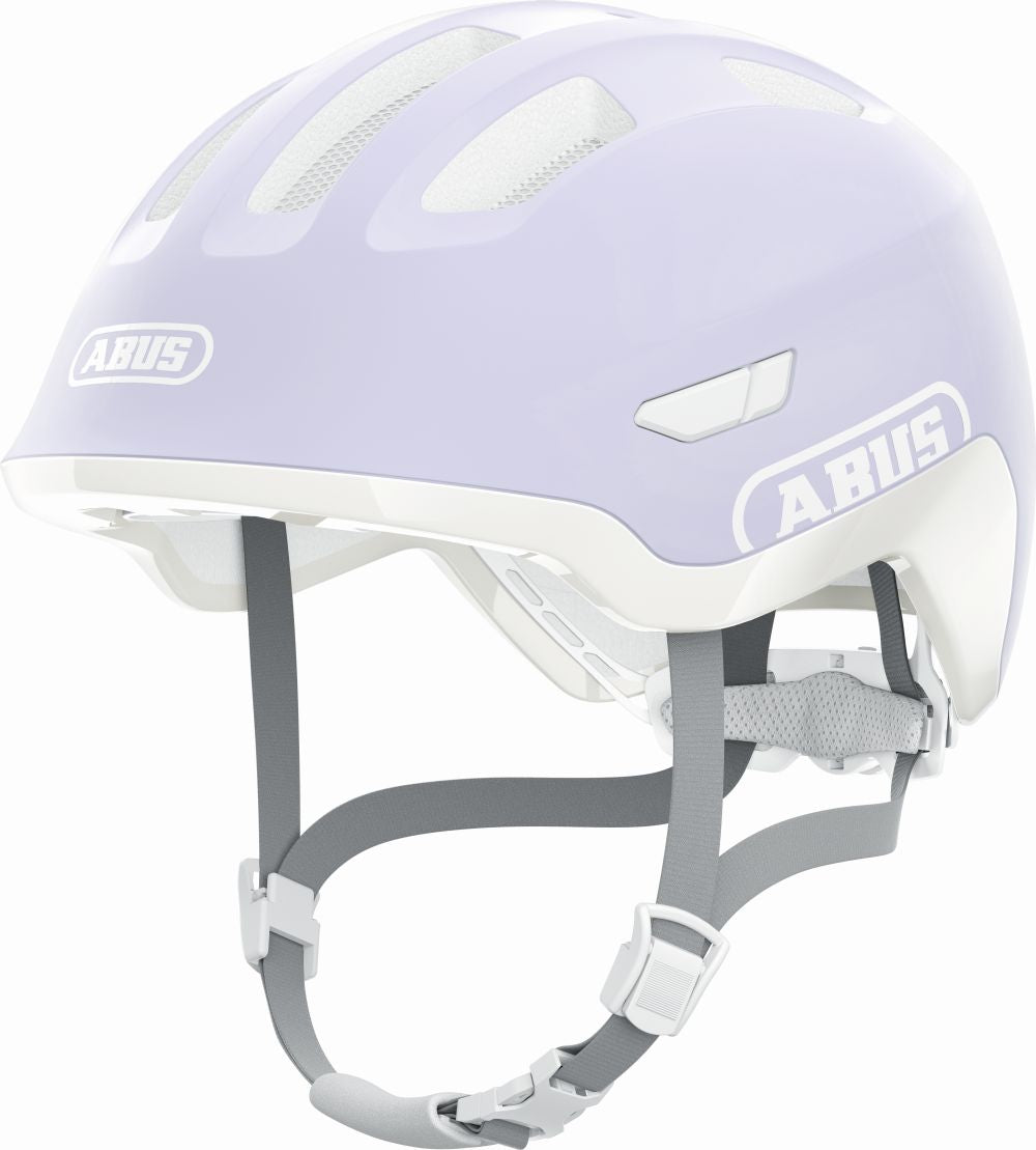 ABUS kerékpáros gyerek sisak Smiley 3.0 ACE LED, In-Mold, pure lavender, M (50-55 cm)
