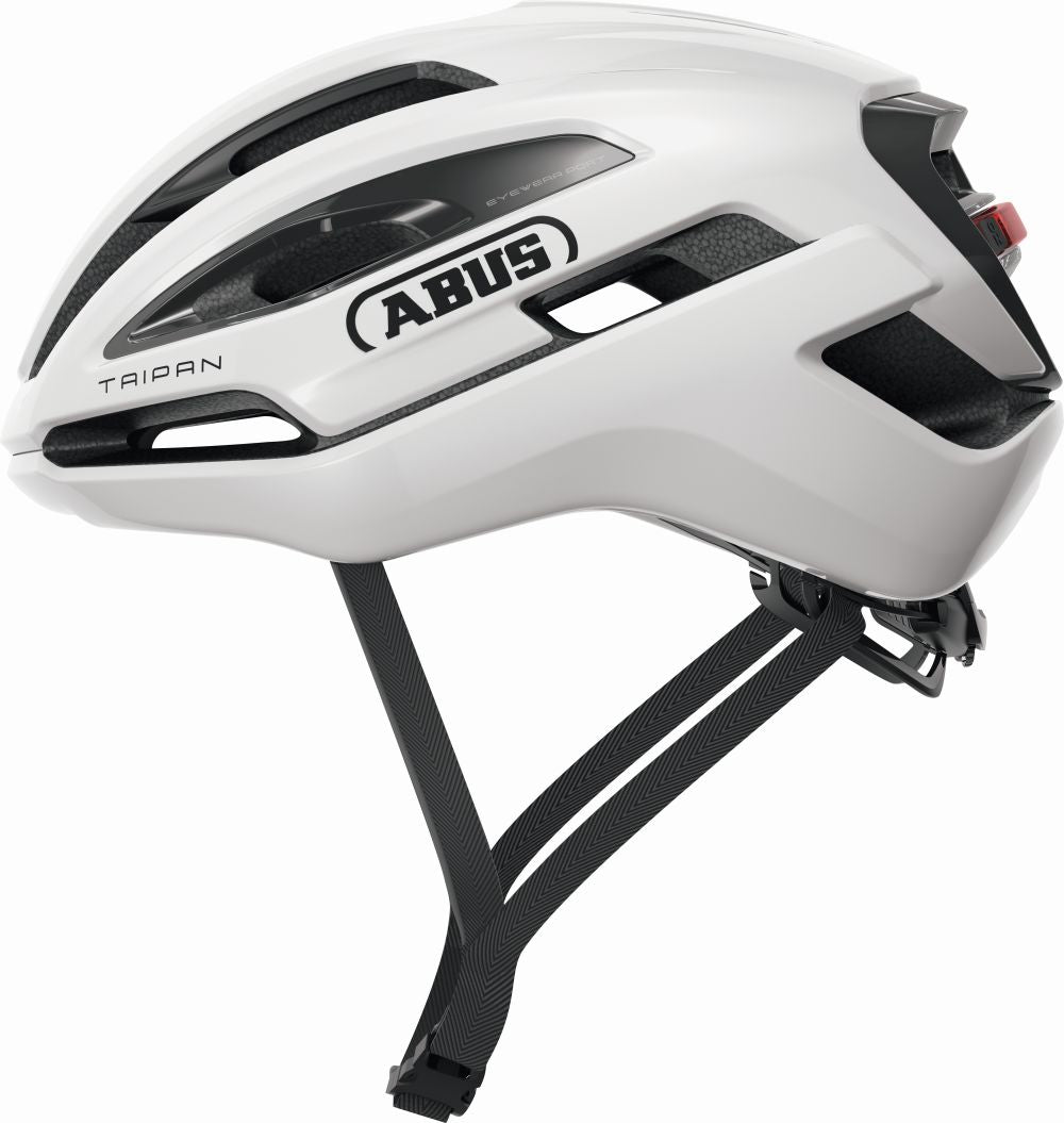 ABUS kerékpáros sport gravel sisak Taipan LED, In-Mold, shiny white, S  (51-55 cm)