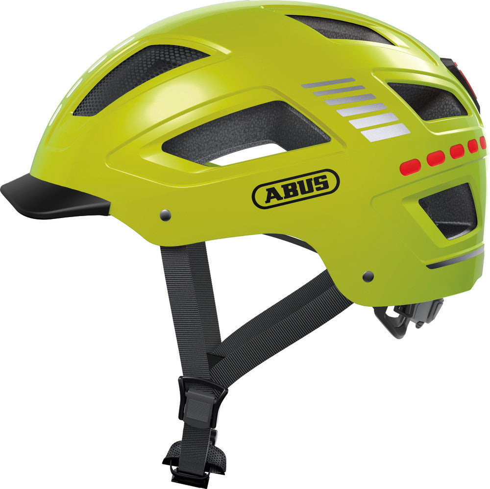 ABUS kerékpáros városi sisak Hyban 2.0 LED, ABS, signal yellow, XL (58-63 cm)