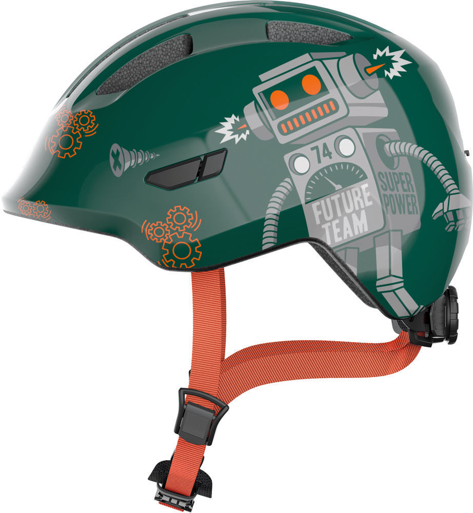 ABUS kerékpáros gyerek sisak Smiley 3.0, In-Mold, green robo, M (50-55 cm)