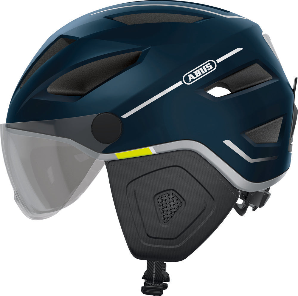 ABUS kerékpáros városi sisak Pedelec 2.0 ACE, In-Mold, beépített átlátszó szemüveggel, midnight blue, L (56-62 cm)