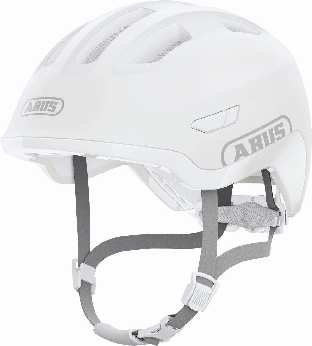 ABUS kerékpáros gyerek sisak Smiley 3.0 ACE LED, In-Mold, pure white, S (45-50 cm)
