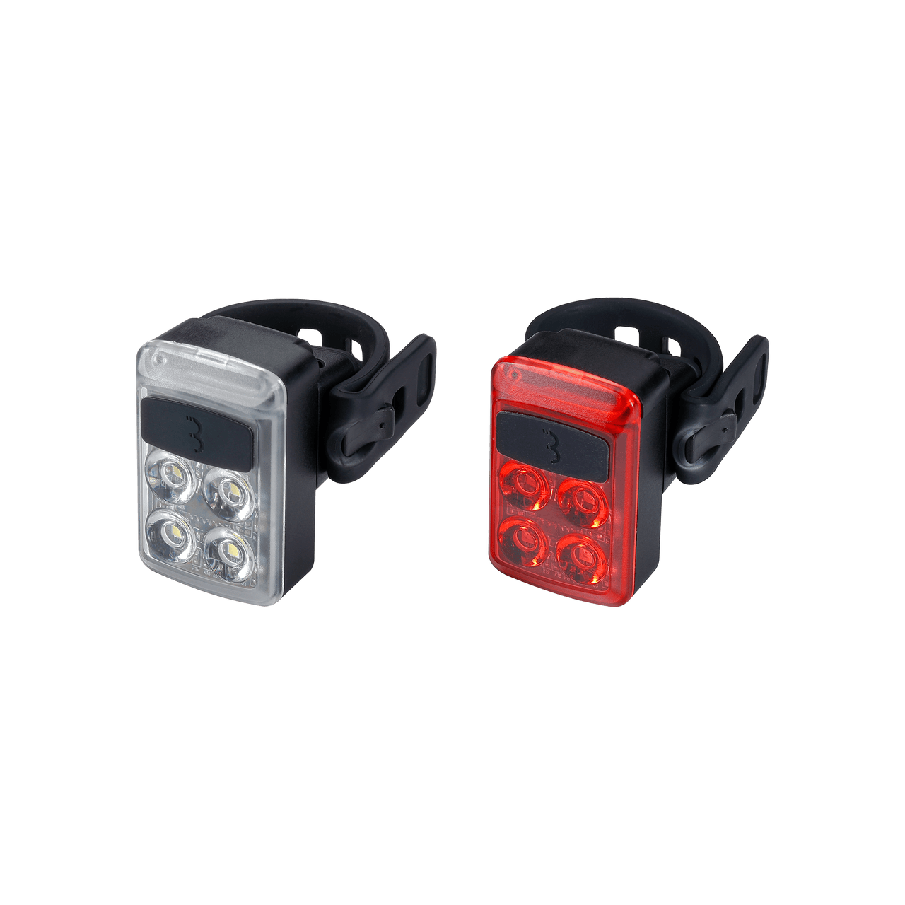 BBB Cycling kerékpáros lámpa szett BLS-237 Slide, 50 és 16 lumen (első és hátsó), 5 mód, micro USB tölthető 500mAh akku, gumis felfogatással