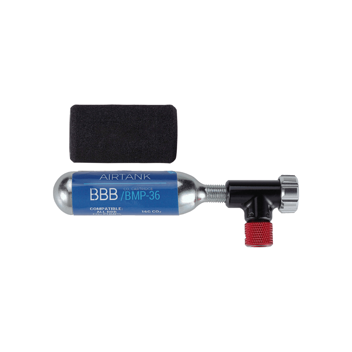 BBB Cycling kerékpáros CO2 pumpa BMP-34 CO2EasyAir, alu test, fekete
