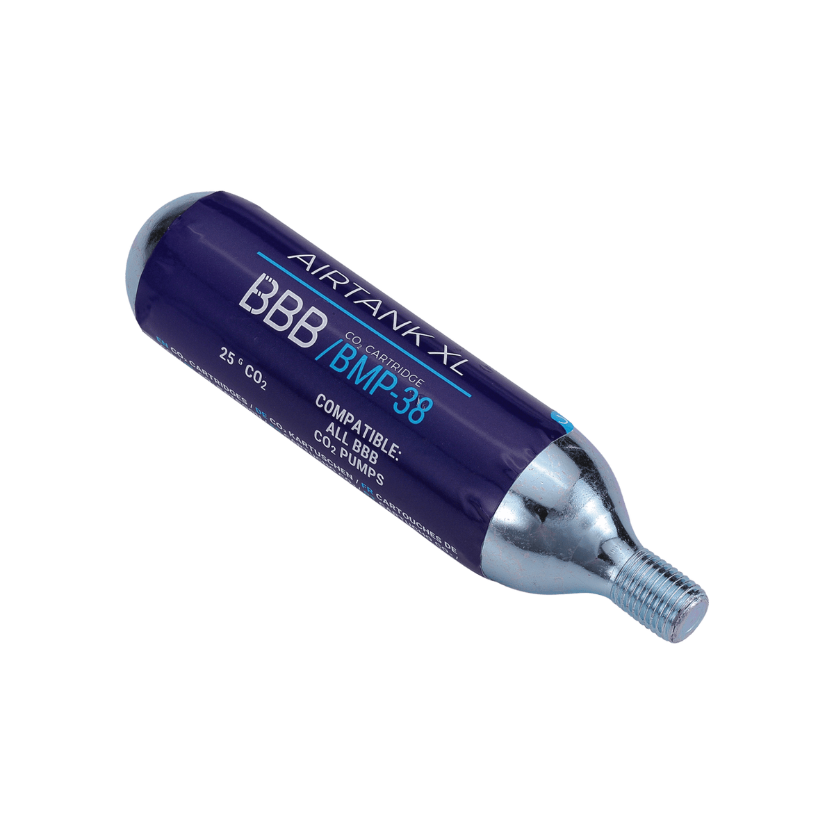 BBB Cycling kerékpáros CO2 pumpa patron BMP-38 AirTank XL, 25 gramm, menetes, 1 db