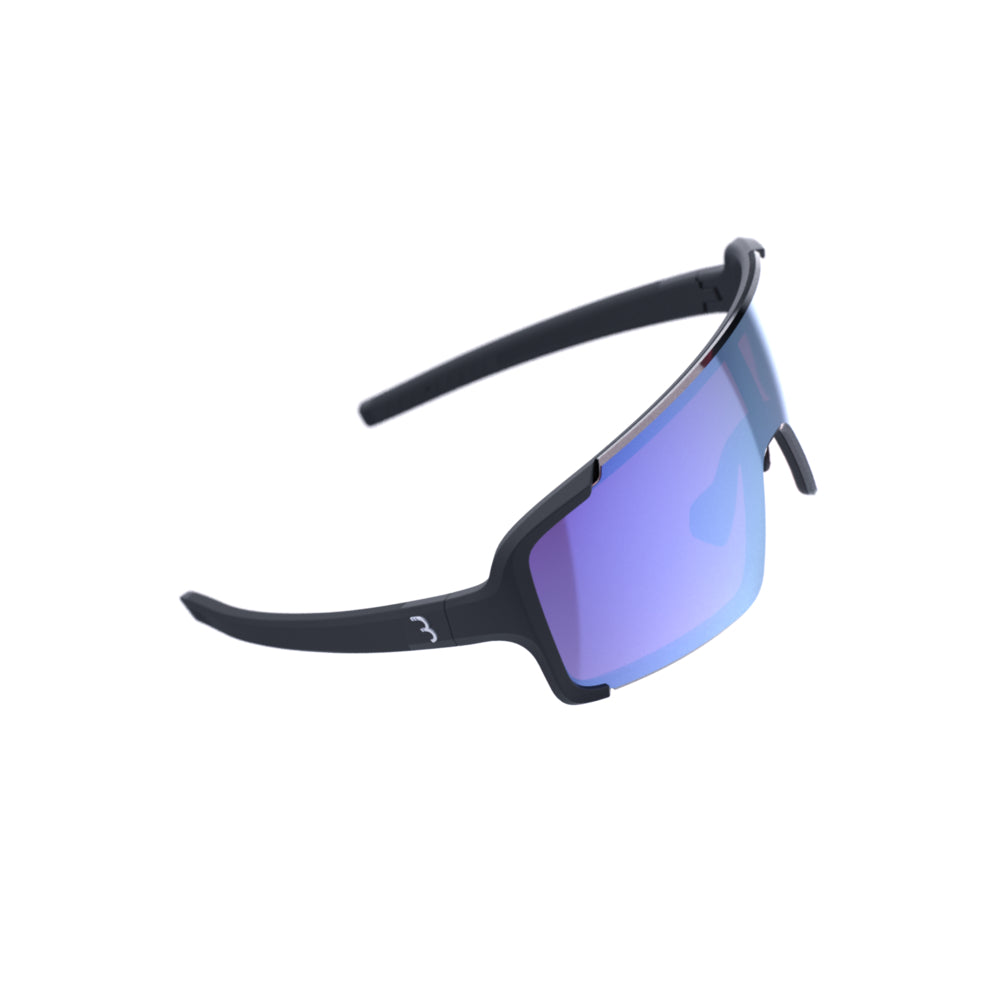 BBB Cycling kerékpáros sportszemüveg BSG-74 Chester Flux, fényes fekete keret / HighContrast Flux kék lencsékkel