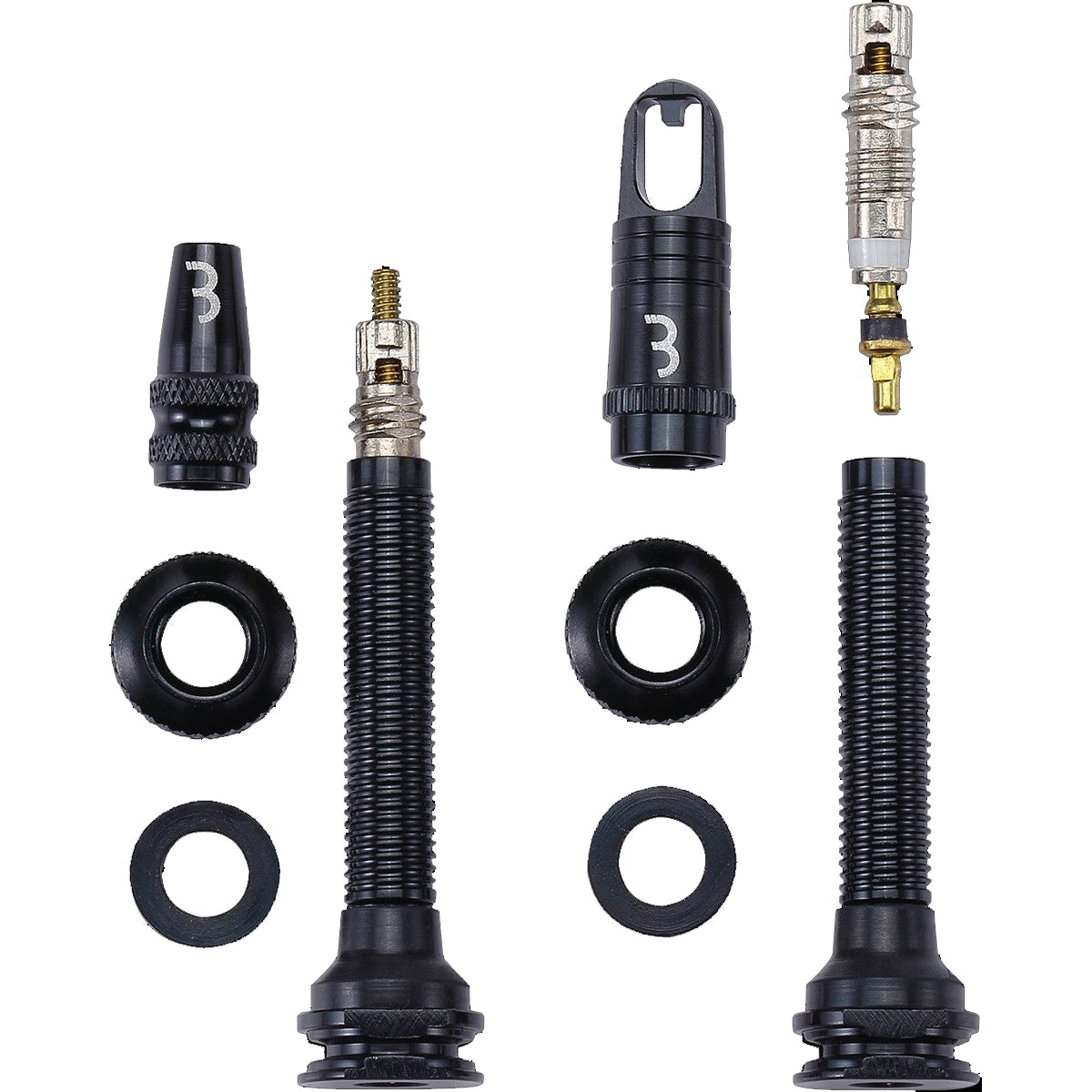 BBB Cycling kerékpáros tubeless szelep BTI-160 Al Valve, alu, kivehető maggal, 2 db, 40 mm