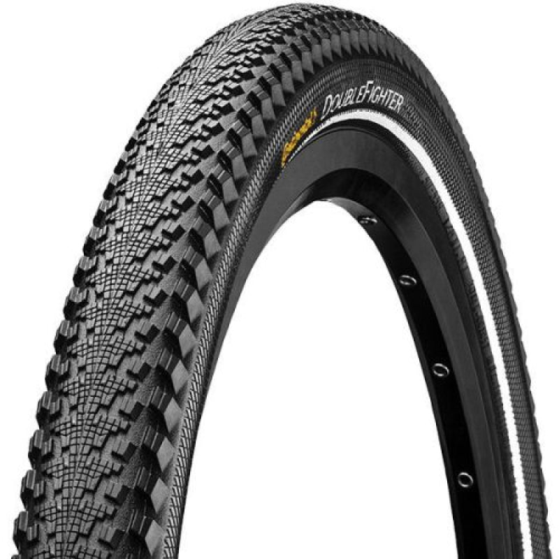 Continental MTB kerékpáros külső gumi 50-622 Double Fighter III 29x2,0 fekete/fekete, reflektoros, hajtogathatós SL