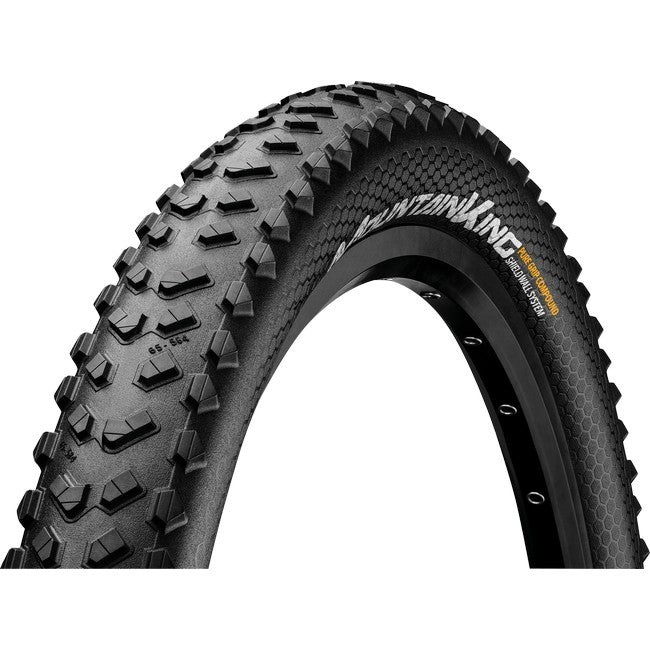 Continental MTB kerékpáros külső gumi 70-584 Mountain King ShieldWall 27,5x2,8, hookless felni kompatibilis, tubeless ready, fekete/fekete, hajtogathatós