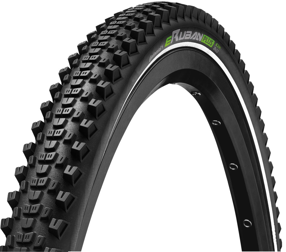 Continental MTB kerékpáros külső gumi 62-406 eRuban Plus 20x2,4 fekete/fekete drótos reflektoros Skin SL