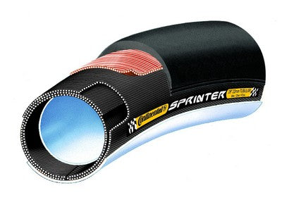 Continental tömlős kerékpáros külső gumi 26x22mm Sprinter fekete/fekete, Skin