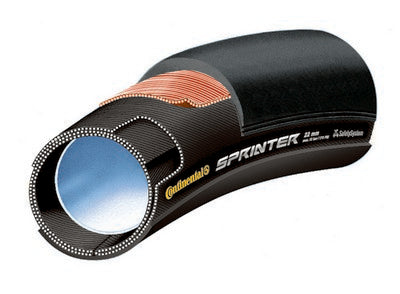 Continental tömlős kerékpáros külső gumi 28x25mm Sprinter fekete/fekete