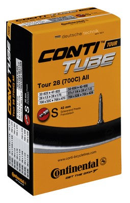 Continental kerékpáros belső gumi 47/62-584/622 Tour 28 wide D40 dobozos (Egységkarton: 25 db)