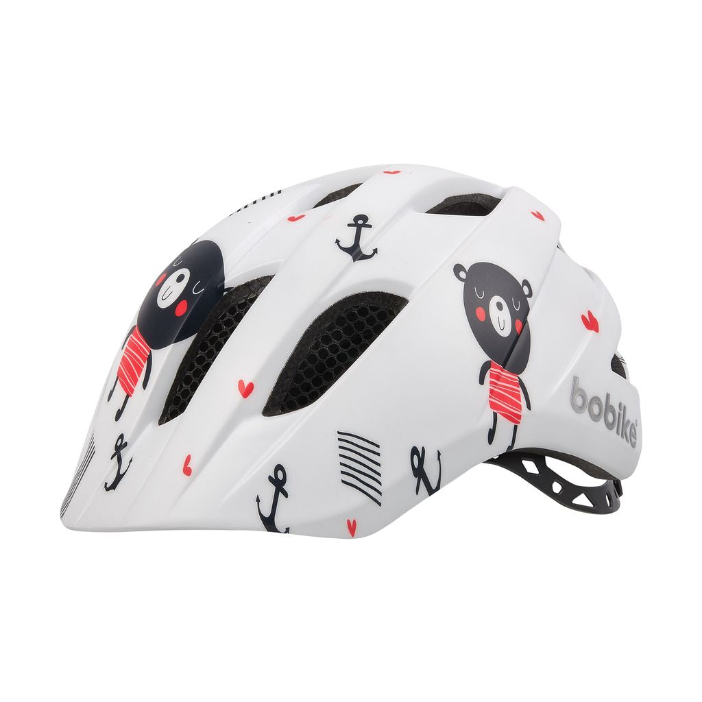 Bobike kerékpáros gyerek sisak PLUS, In-Mold, macis fehér/mintás, XS (48-53 cm)