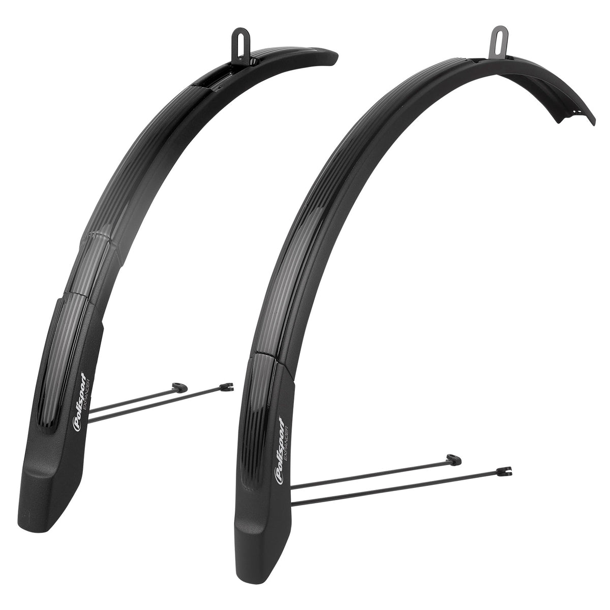 Polisport első-hátsó sárvédő szett EXPANDER city 26/28", 46 mm széles, pálcás, fekete