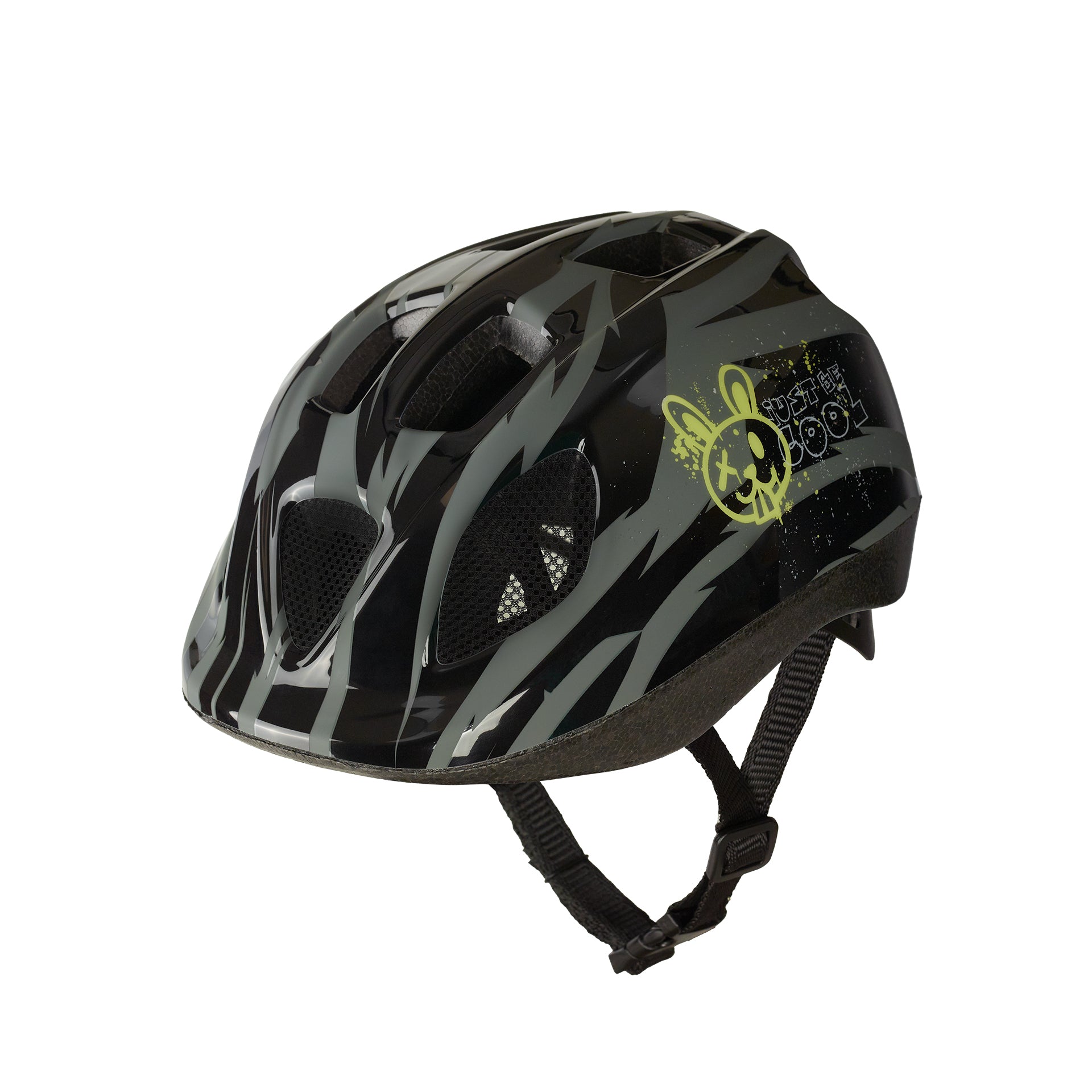 Polisport kerékpáros gyerek sisak Cool Rabbit fekete/szürke/mintás, S (52-56 cm)